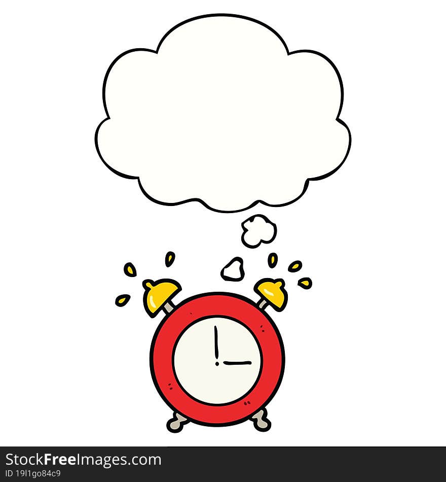 alarm clock with thought bubble. alarm clock with thought bubble