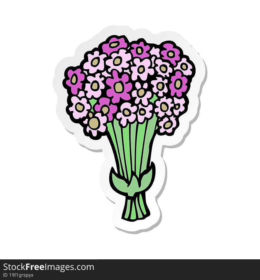 sticker of a cartoon flowers