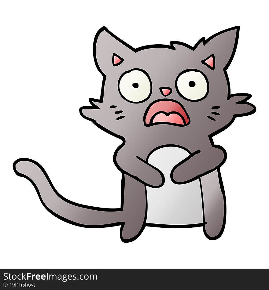 cartoon horrified cat. cartoon horrified cat