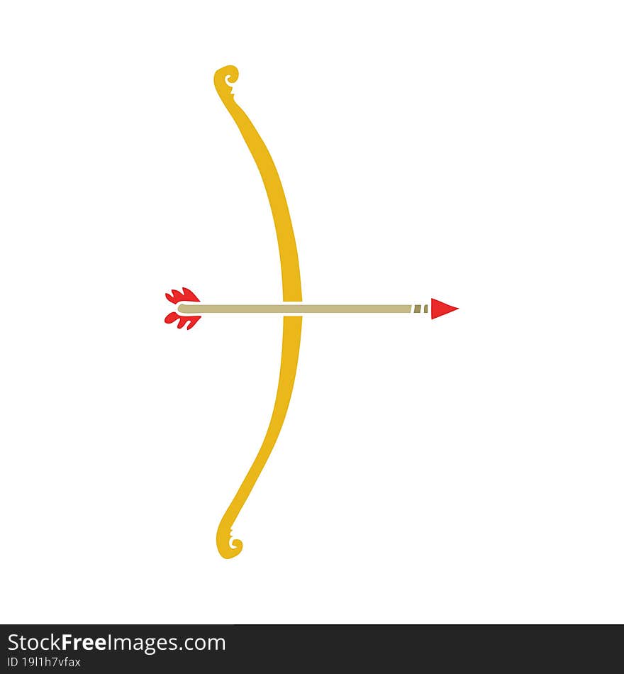 flat color style cartoon bow and arrow