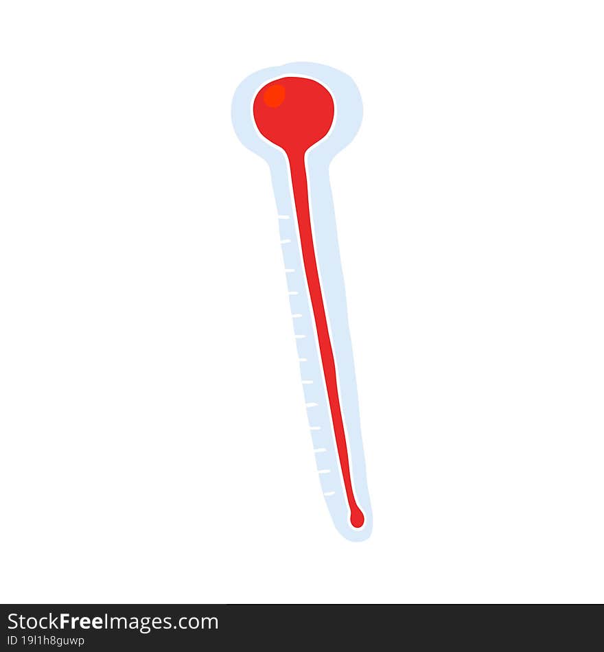 flat color illustration of a cartoon thermometer