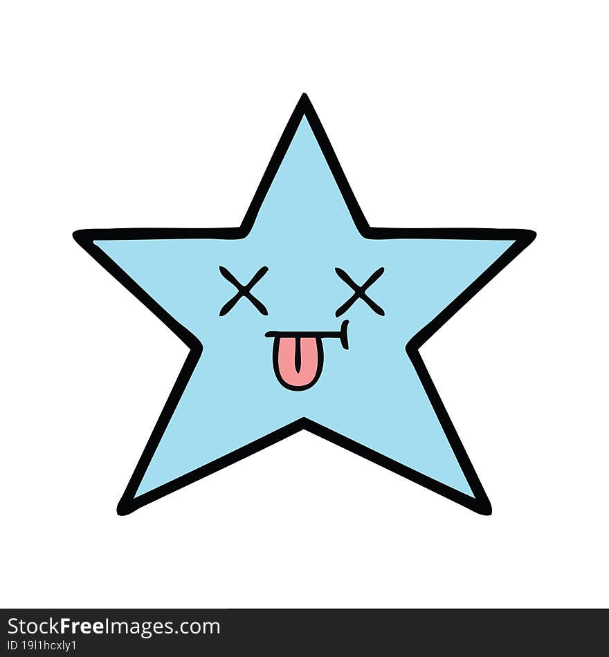 cute cartoon of a star fish. cute cartoon of a star fish