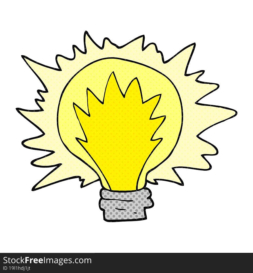 freehand drawn cartoon light bulb