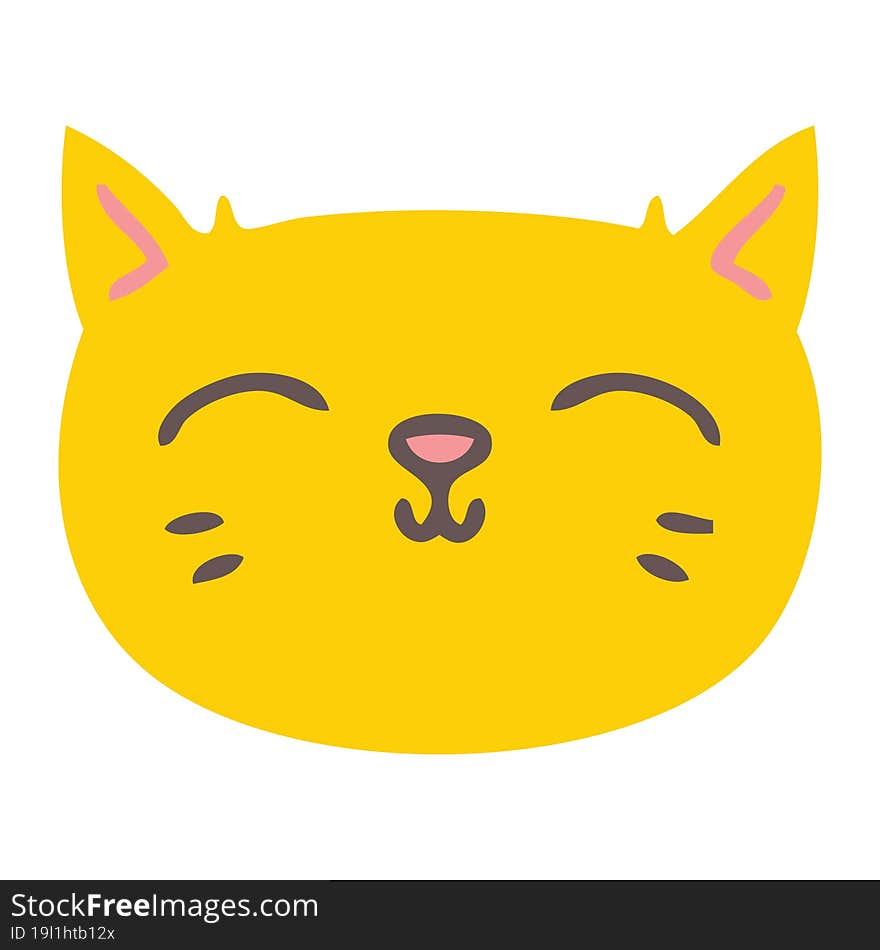 quirky hand drawn cartoon cat face