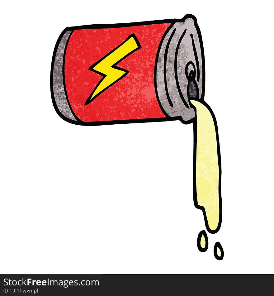 cartoon doodle pouring soda can