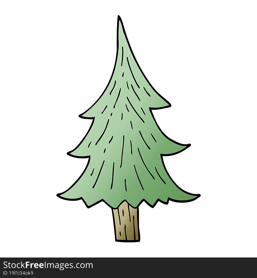 Cartoon Doodle Pine Trees