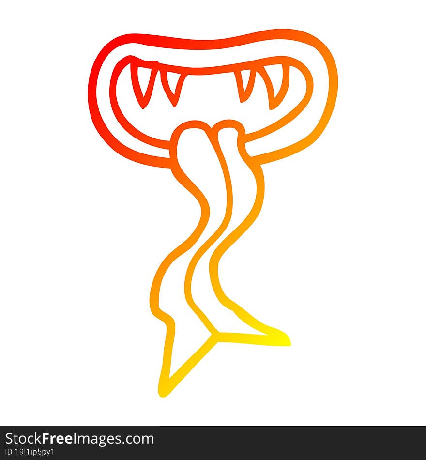 warm gradient line drawing cartoon halloween mouth