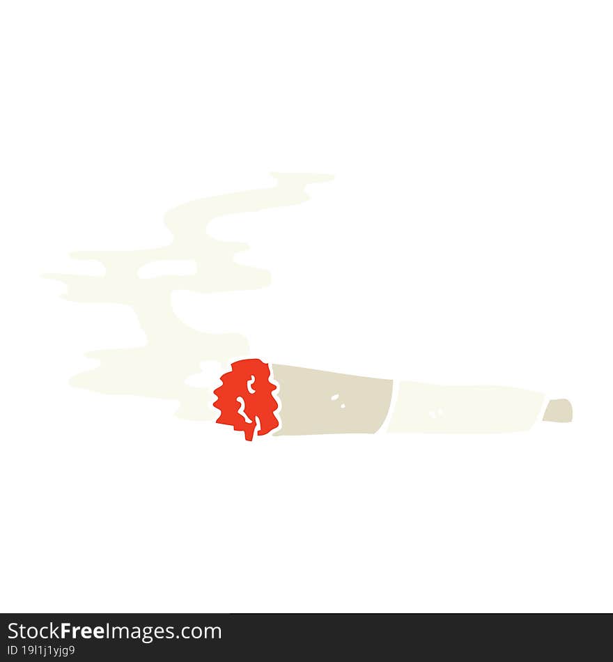 Flat Color Style Cartoon Cigarette