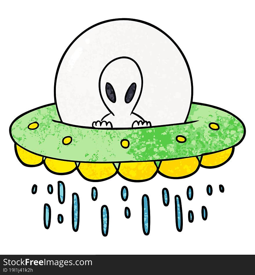 cartoon alien UFO. cartoon alien UFO