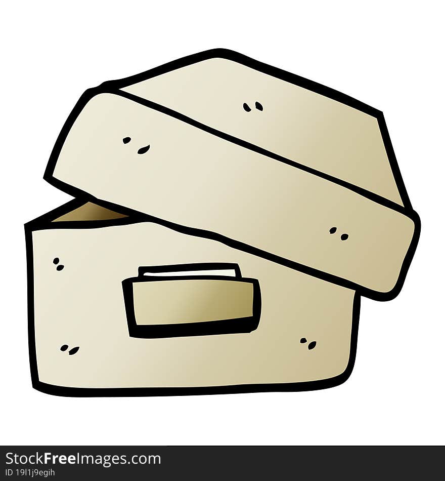 Vector Gradient Illustration Cartoon Old Filing Box