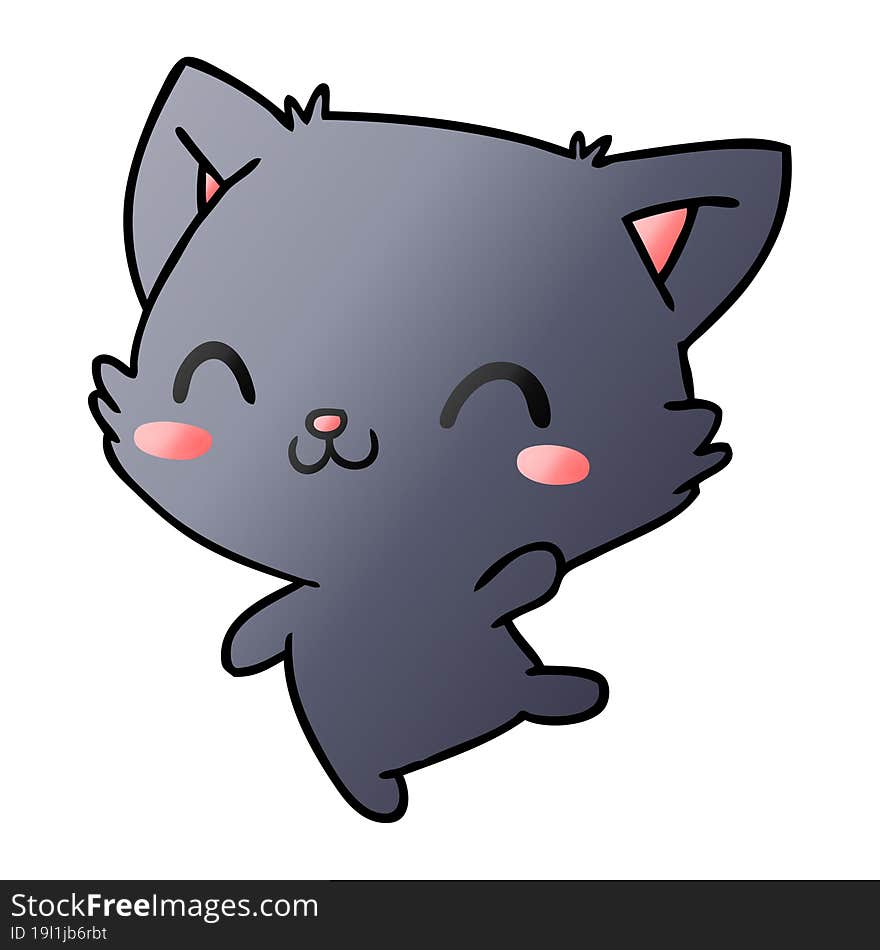 gradient cartoon of cute kawaii cat