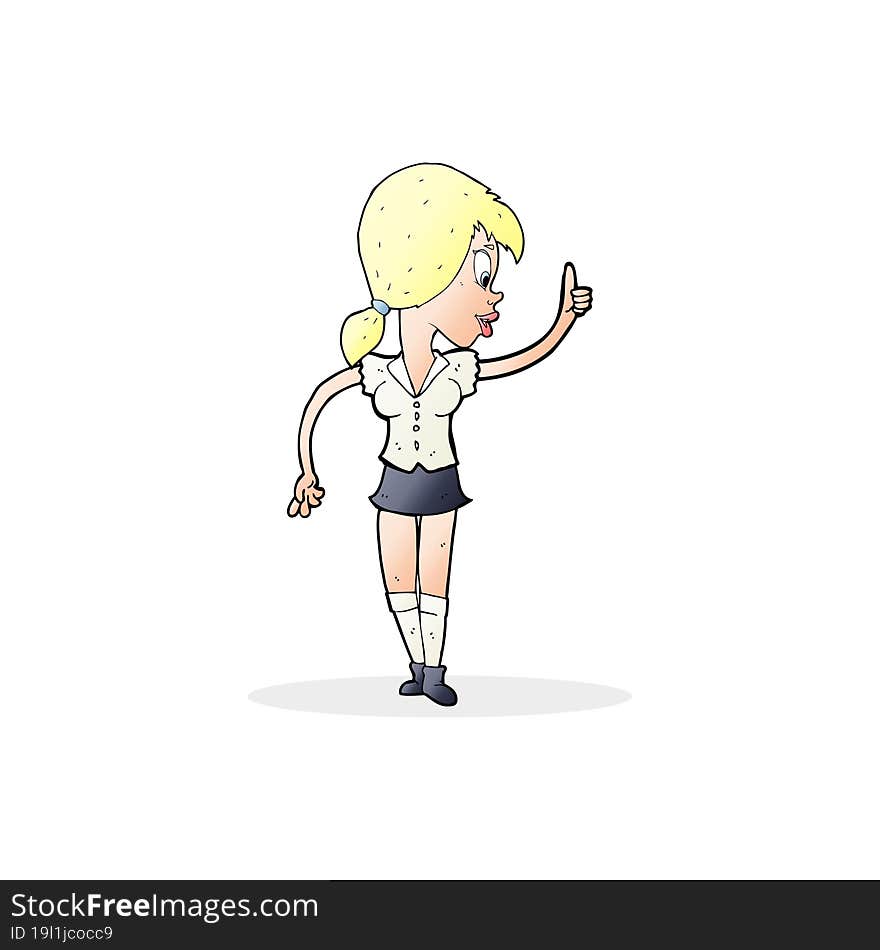 cartoon girl with idea