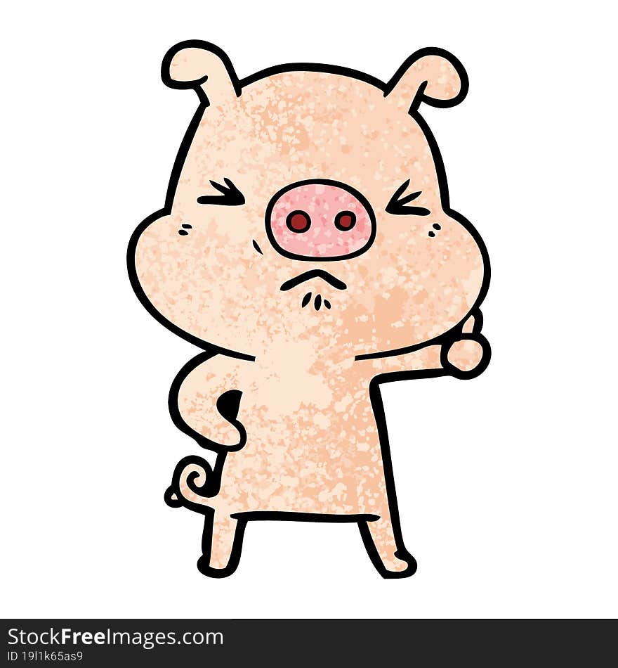 cartoon angry pig. cartoon angry pig