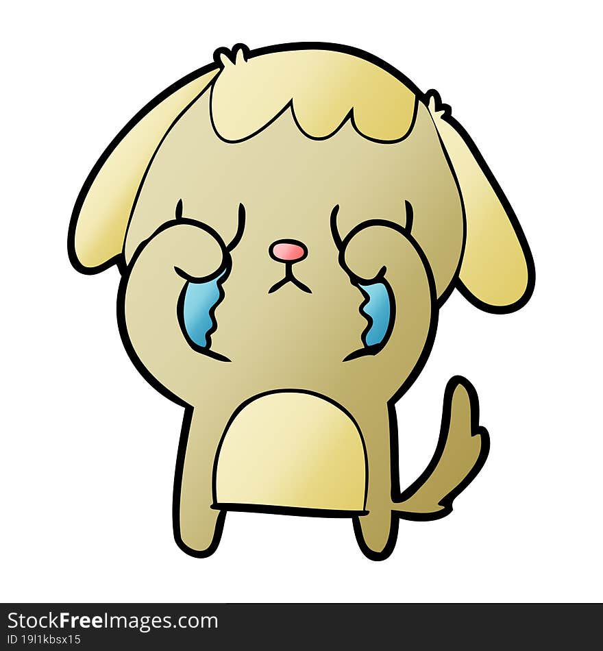 cute cartoon dog crying. cute cartoon dog crying