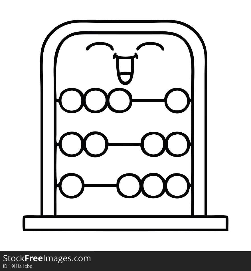 Line Drawing Cartoon Abacus