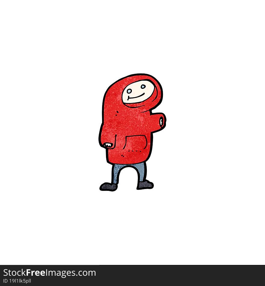 Cartoon Boy In Hooded Top