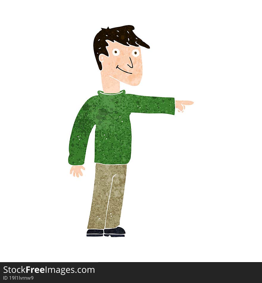 cartoon man pointing