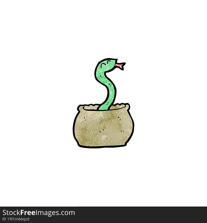 snake in basket cartoon