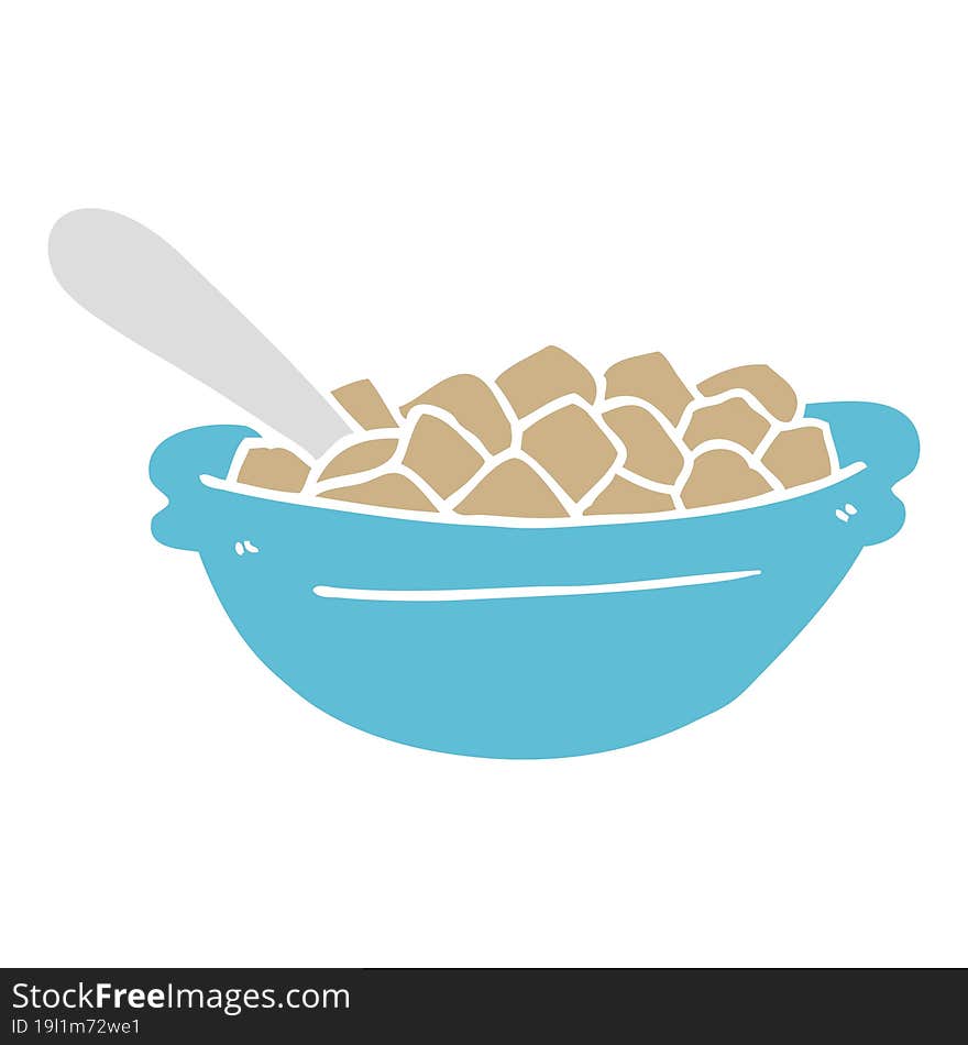 flat color style cartoon cereal bowl