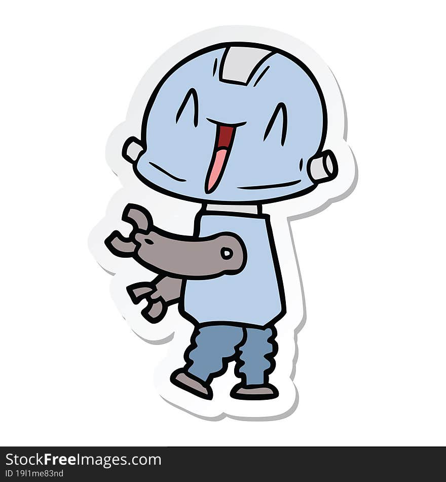 sticker of a cartoon robot