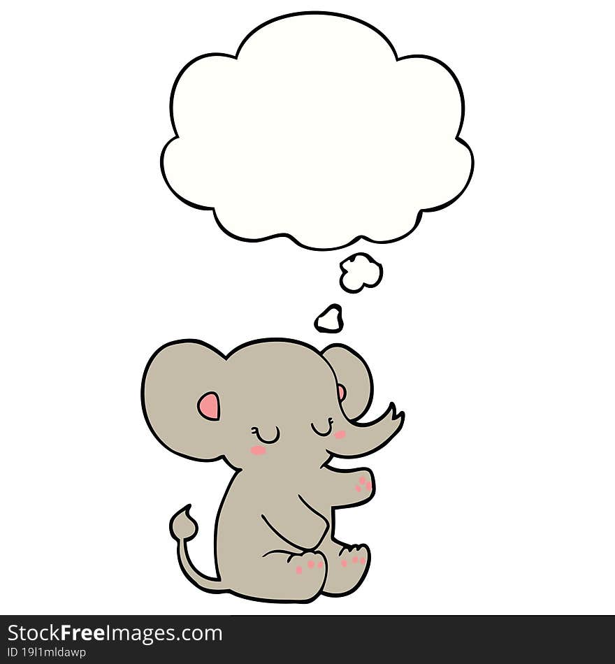 cartoon elephant with thought bubble. cartoon elephant with thought bubble