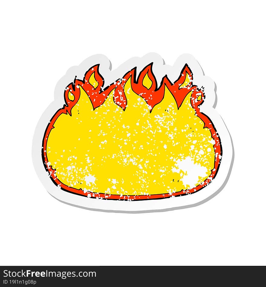 Retro Distressed Sticker Of A Cartoon Fire Border