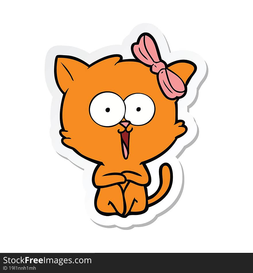 sticker of a cartoon cat