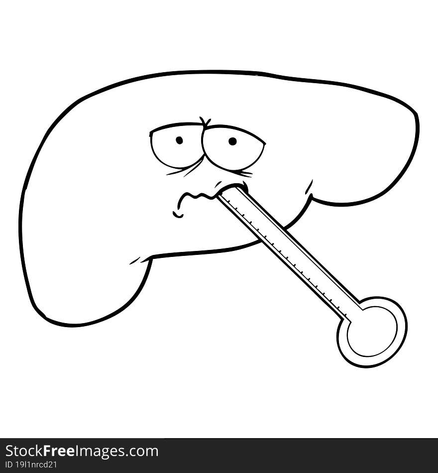 cartoon unhealthy liver. cartoon unhealthy liver