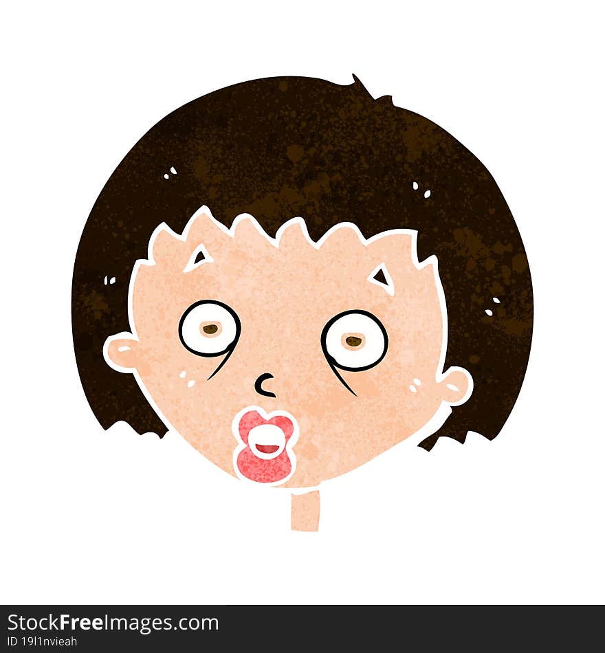 cartoon shocked woman