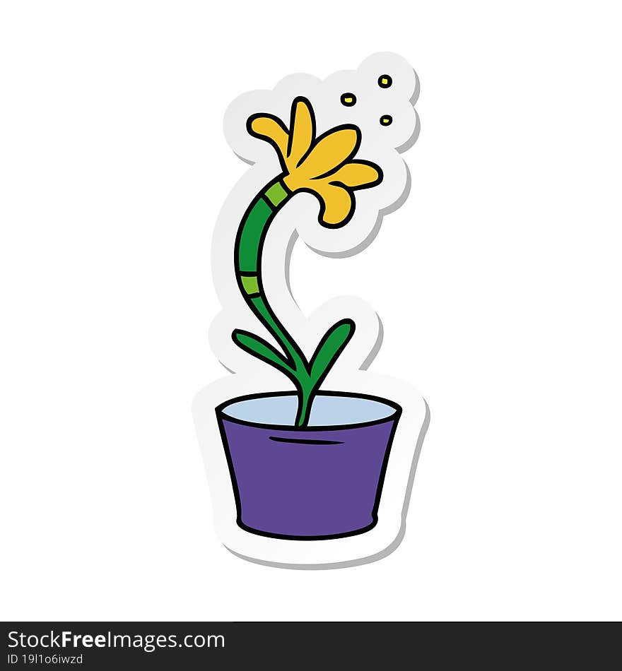 sticker cartoon doodle of a house plant