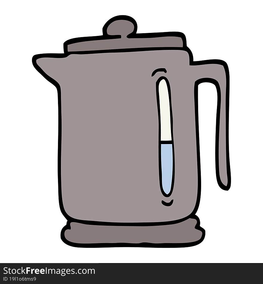 hand drawn doodle style cartoon kettle