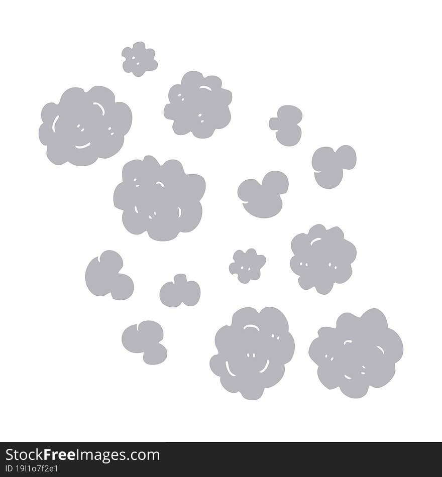 flat color illustration of a cartoon smoke clouds