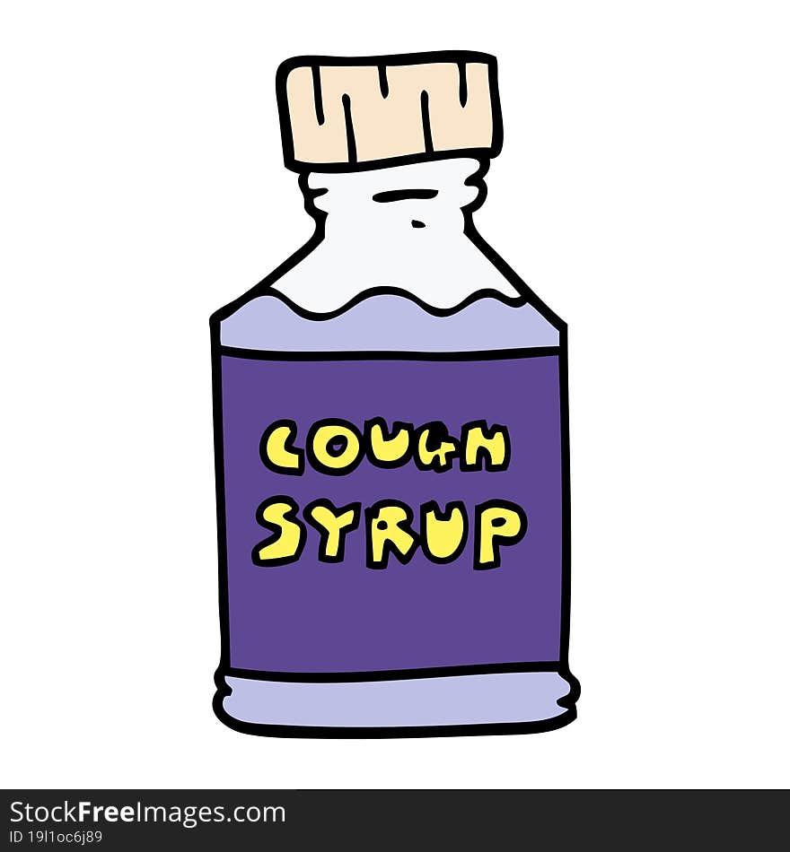 cartoon doodle cough syrup