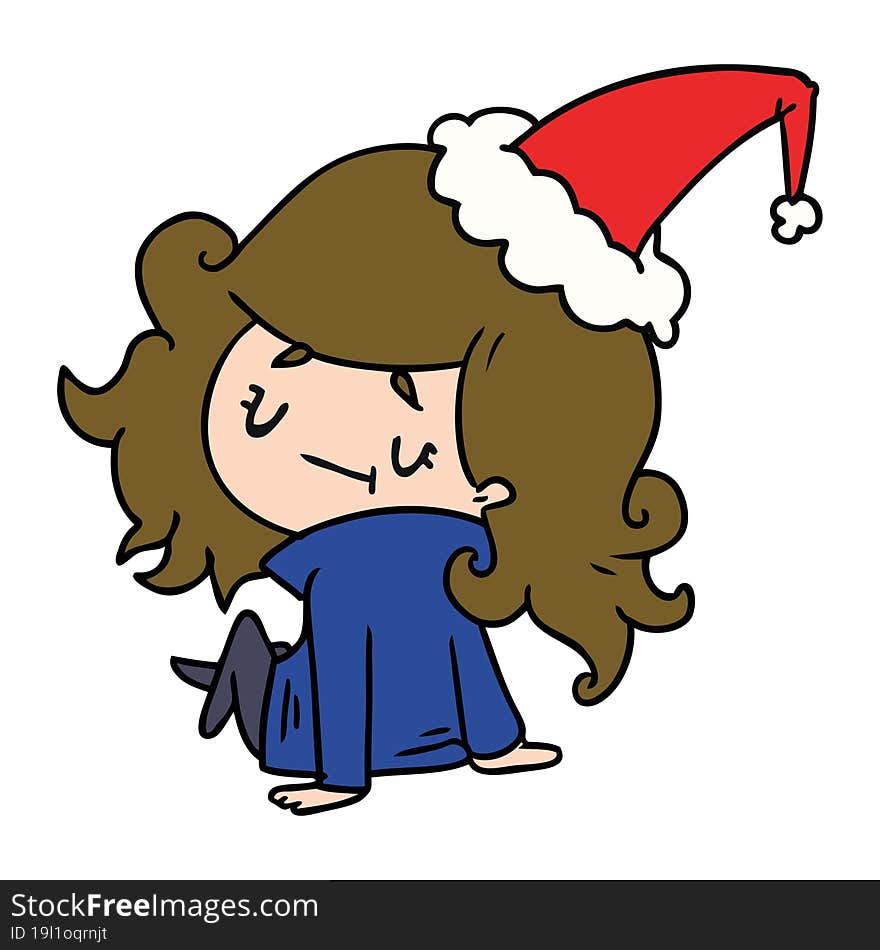 Christmas Cartoon Of Kawaii Girl