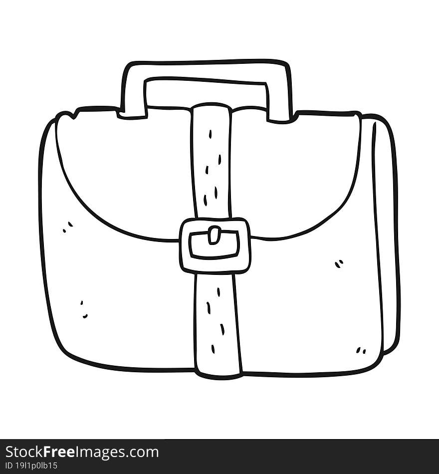 black and white cartoon old work bag