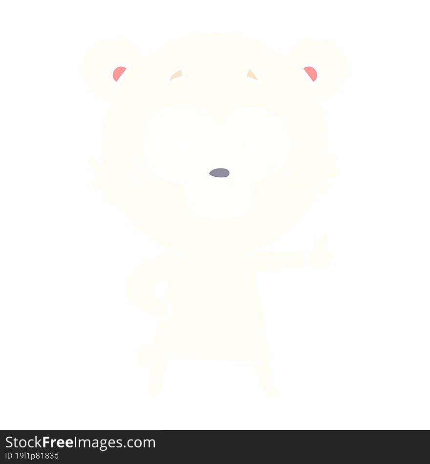 nervous polar bear flat color style cartoon