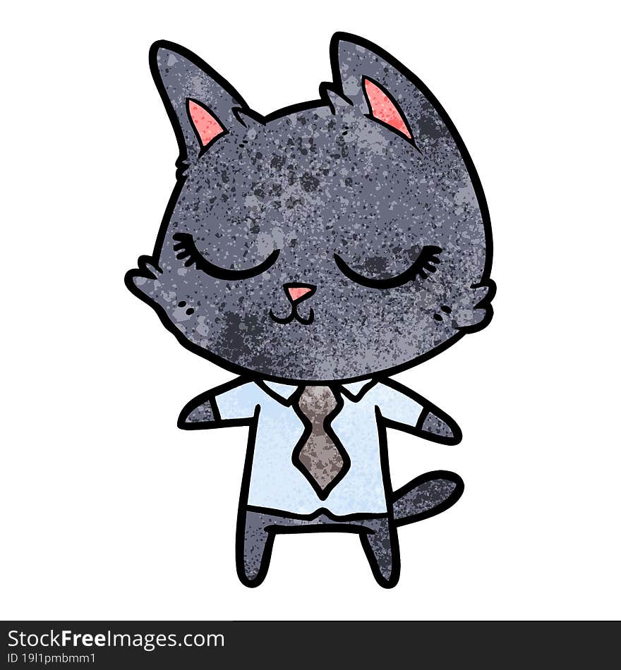 calm cartoon cat. calm cartoon cat