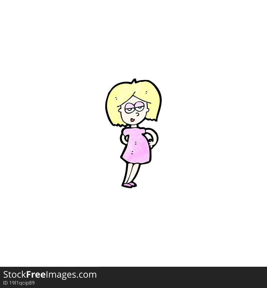 cartoon happy pregnant woman