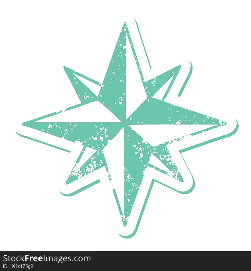 iconic distressed sticker tattoo style image of a star. iconic distressed sticker tattoo style image of a star