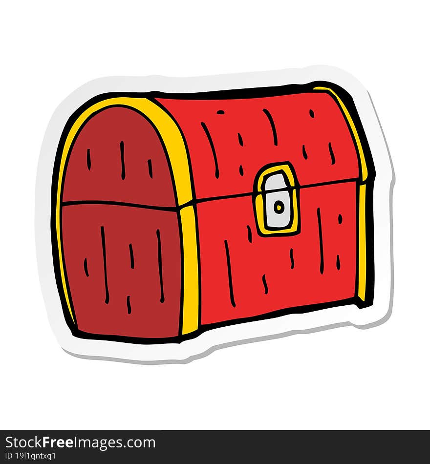 sticker of a cartoon treasure chest