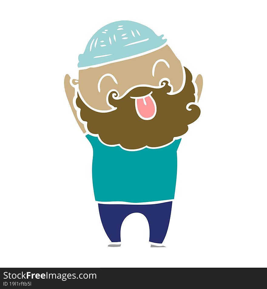 man with beard sticking out tongue