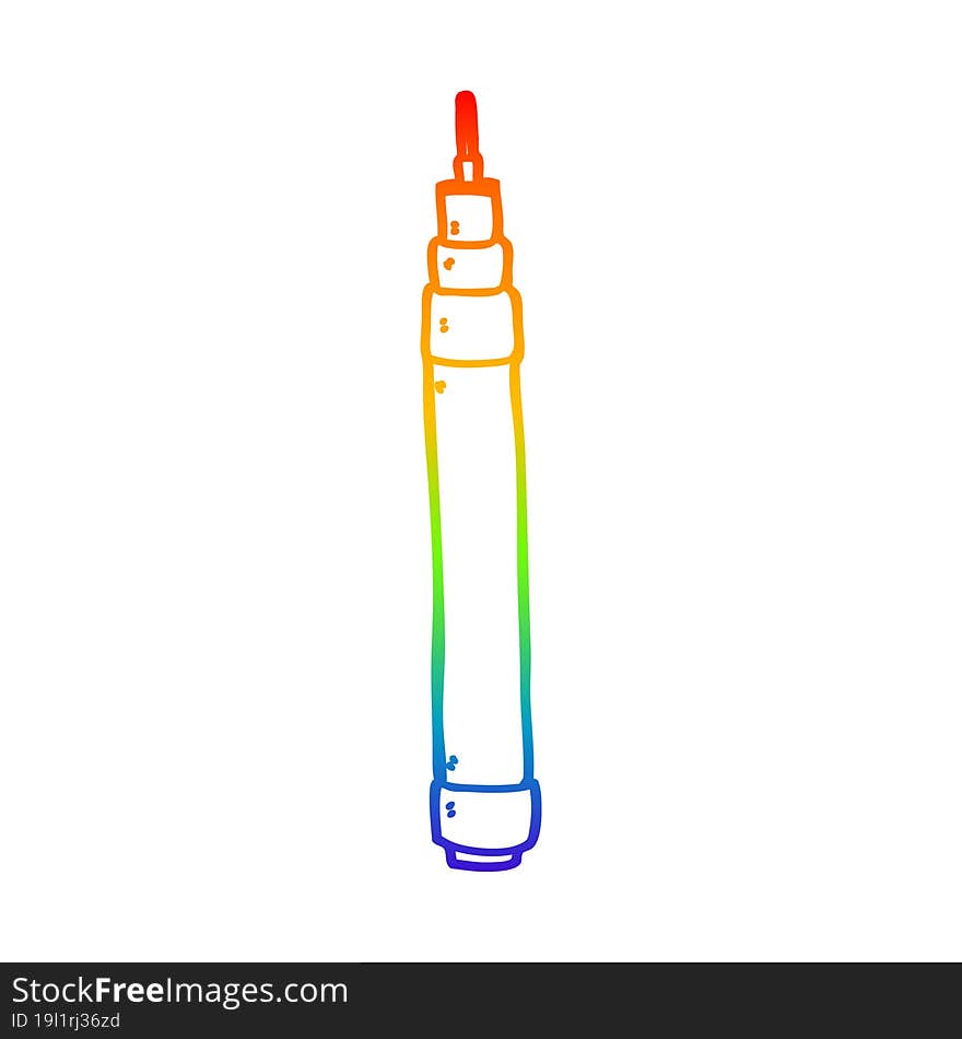 rainbow gradient line drawing cartoon pen