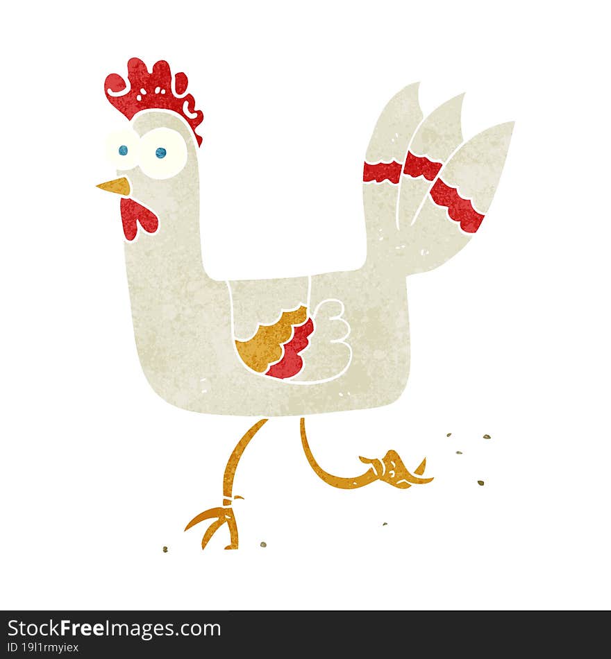 Retro Cartoon Chicken Running