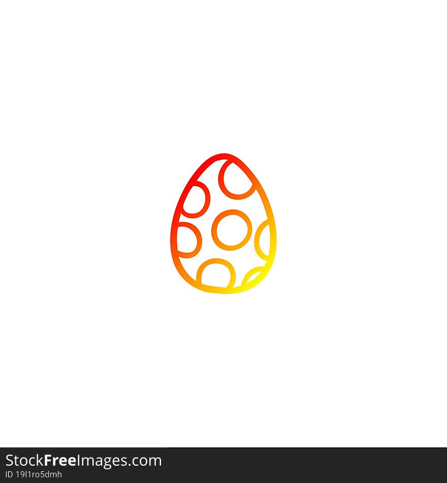 Warm Gradient Line Drawing Cartoon Painted Easter Egg