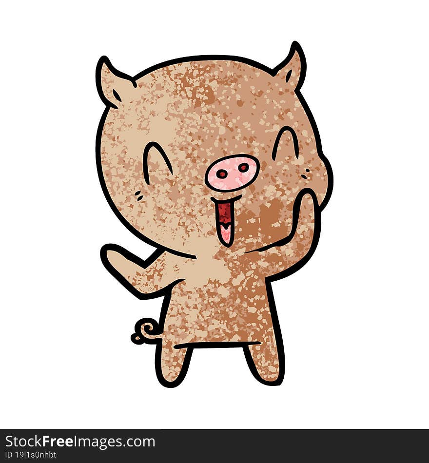 happy cartoon pig. happy cartoon pig