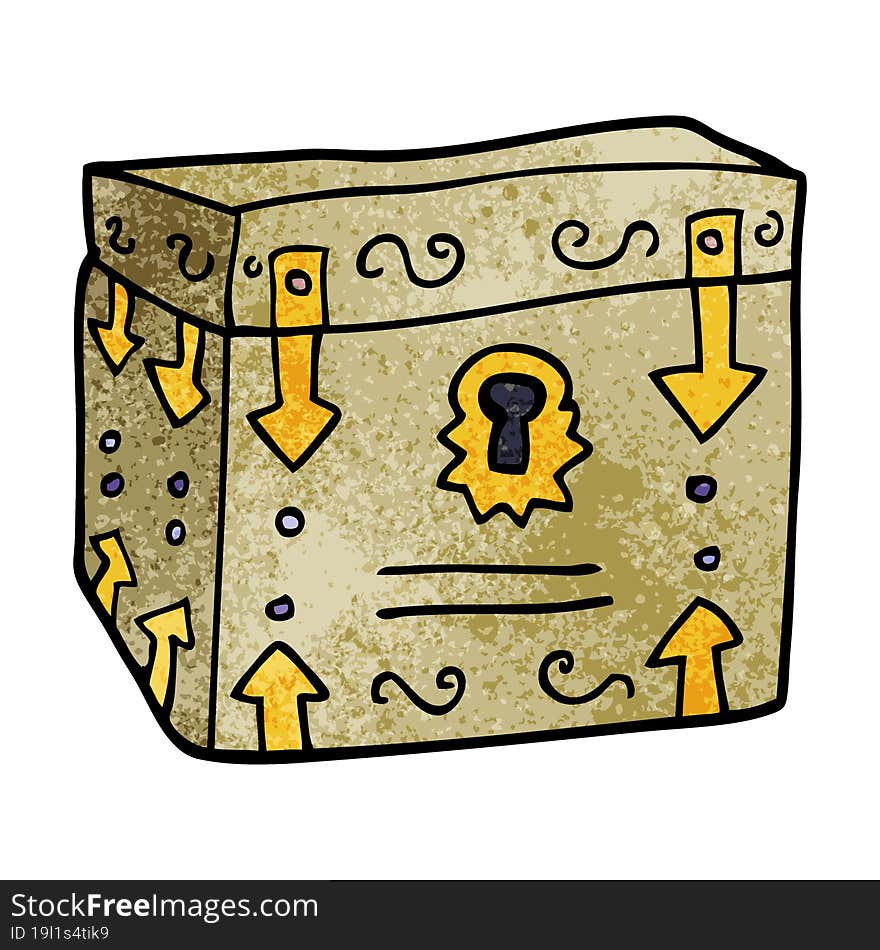 cartoon doodle treasure chest