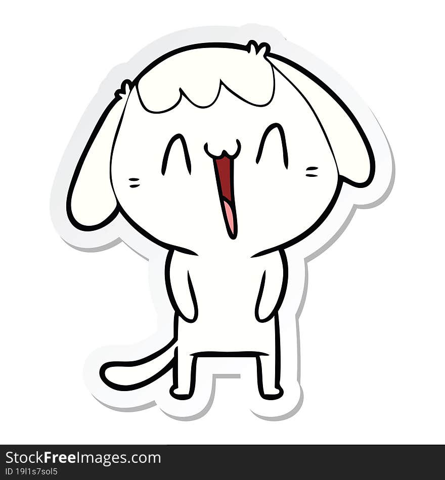 sticker of a cute cartoon dog