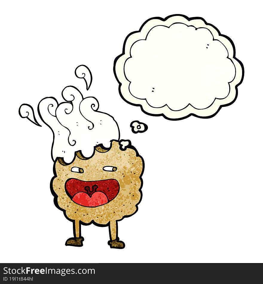 cookie cartoon character with thought bubble