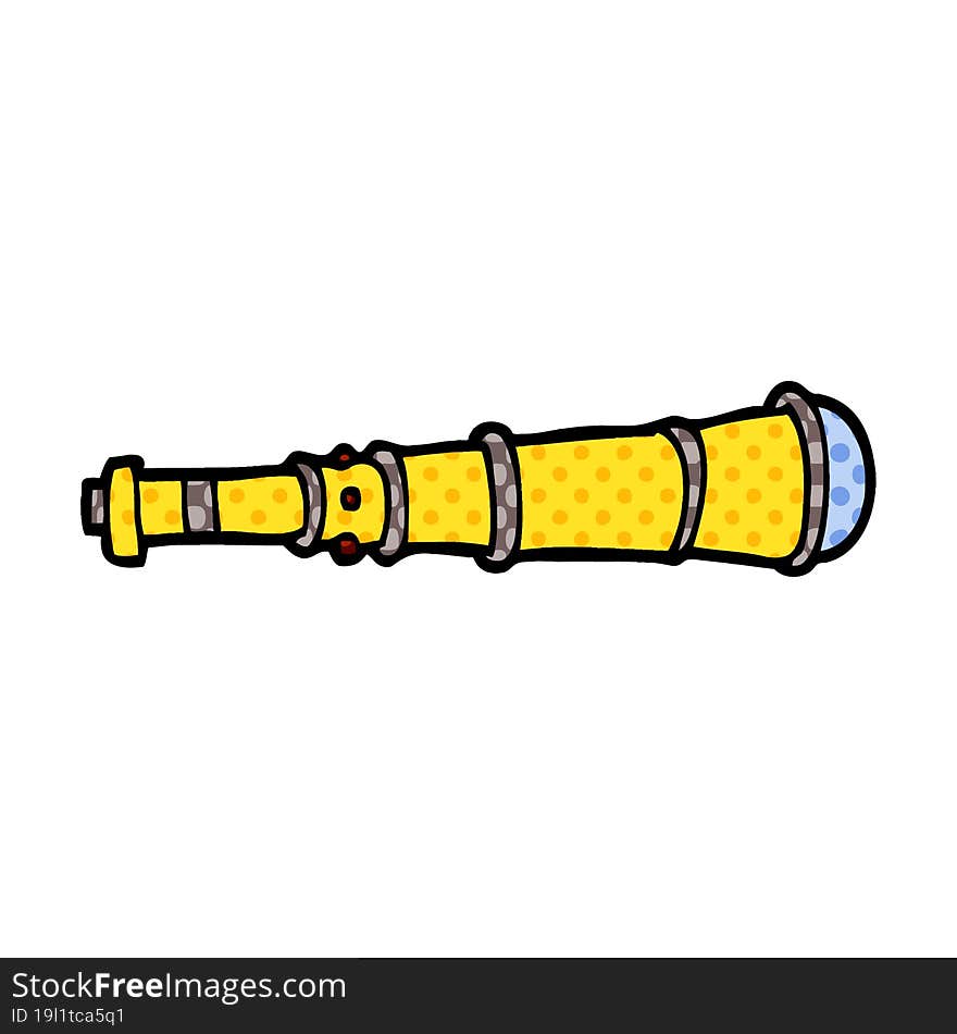 cartoon doodle telescope