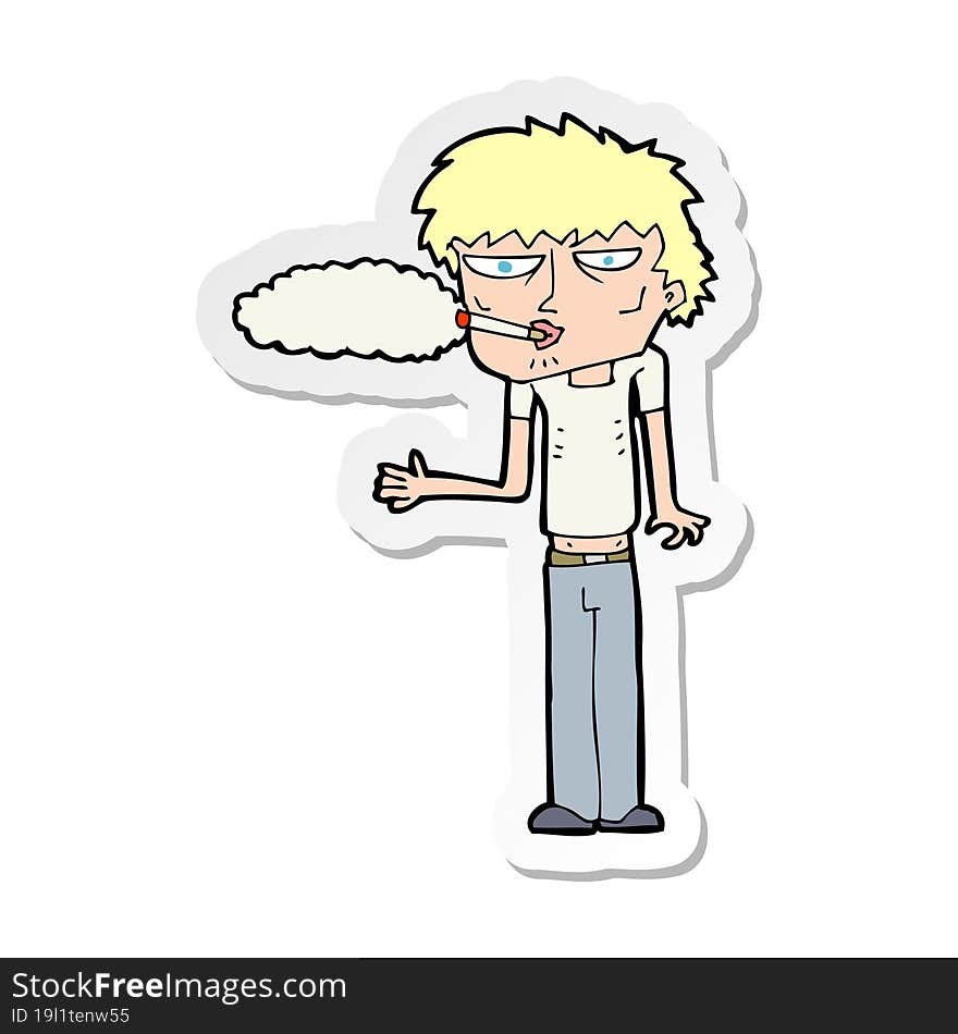 sticker of a cartoon smoker